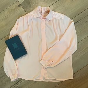 Vintage sheer pink blouse